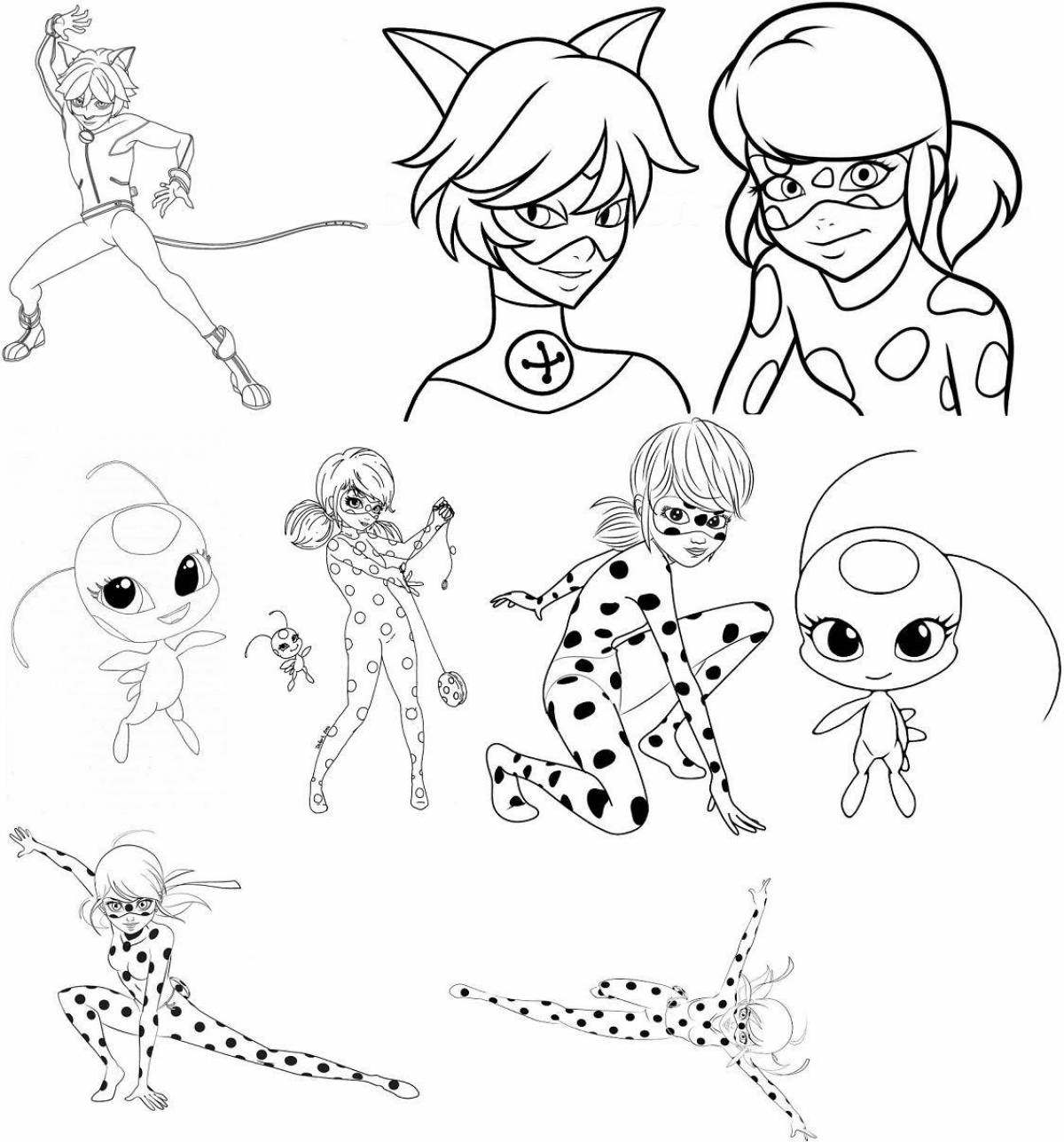 Coloring page graceful ladybug