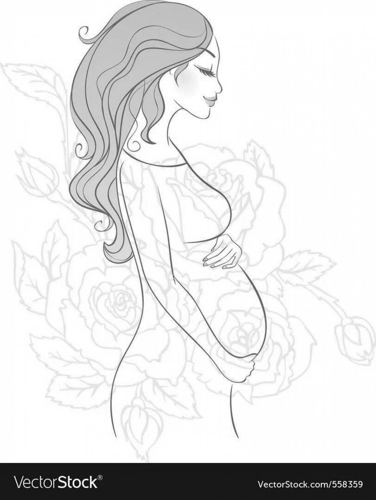 Coloring book glowing moms-to-be