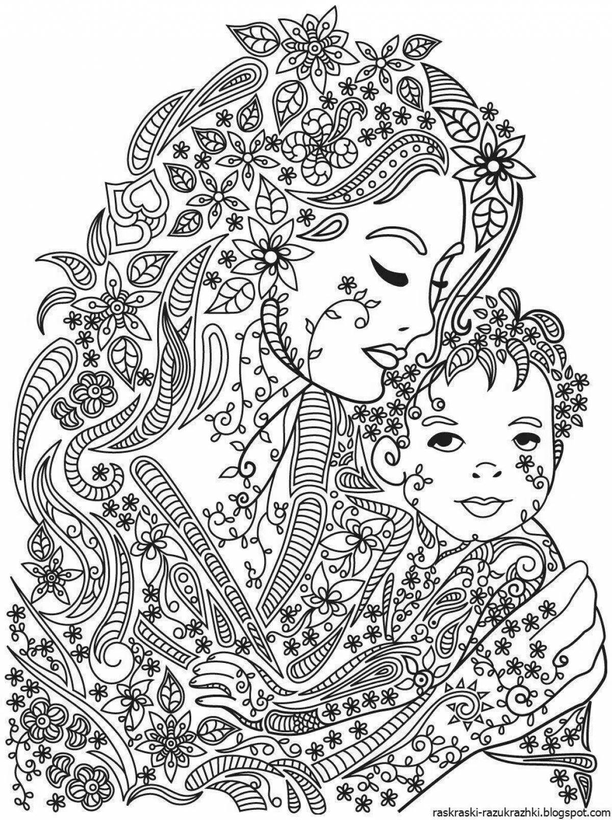 Coloring book inspiring moms-to-be