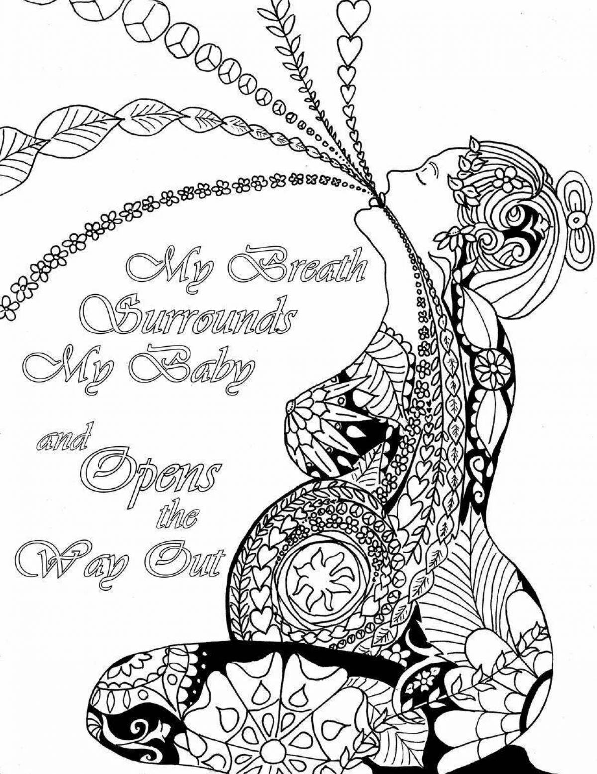 Coloring book for expectant mothers