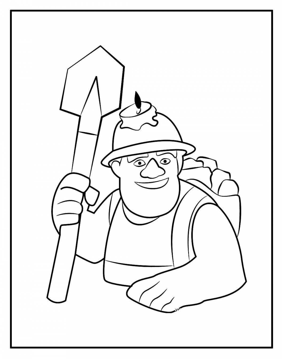 Merry miner coloring for kids