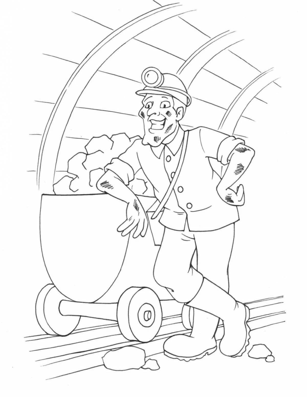 Sweet miner coloring book for kids