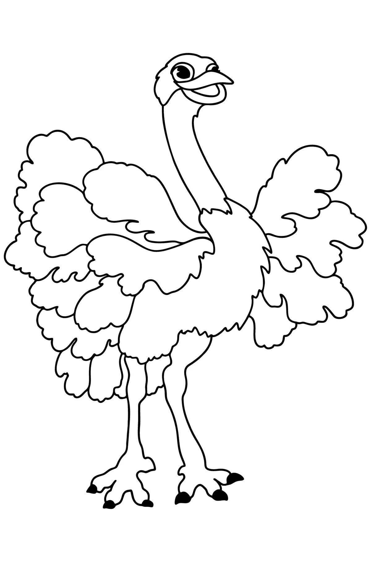 Cute emu coloring book for kids