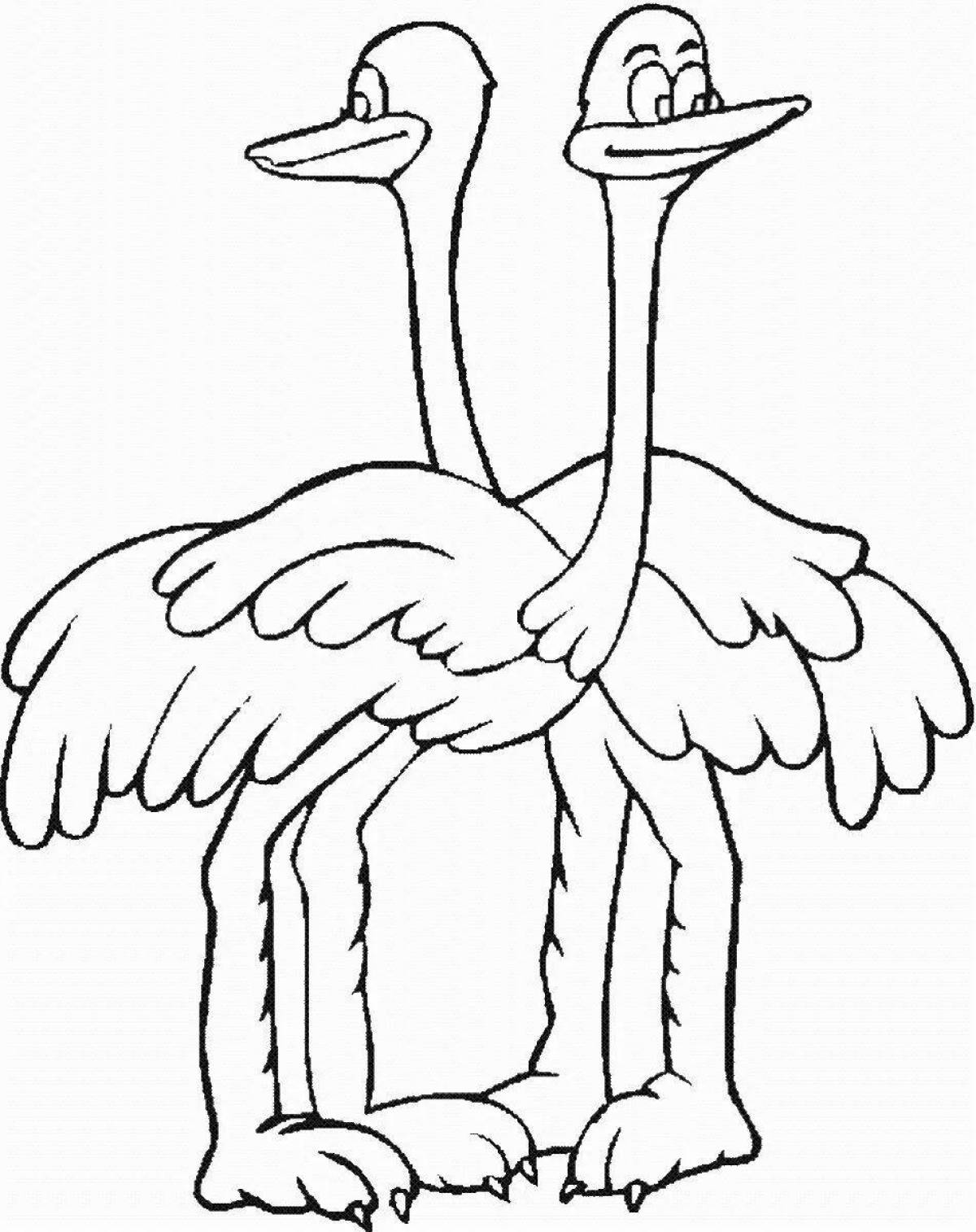 Creative emu coloring book for kids
