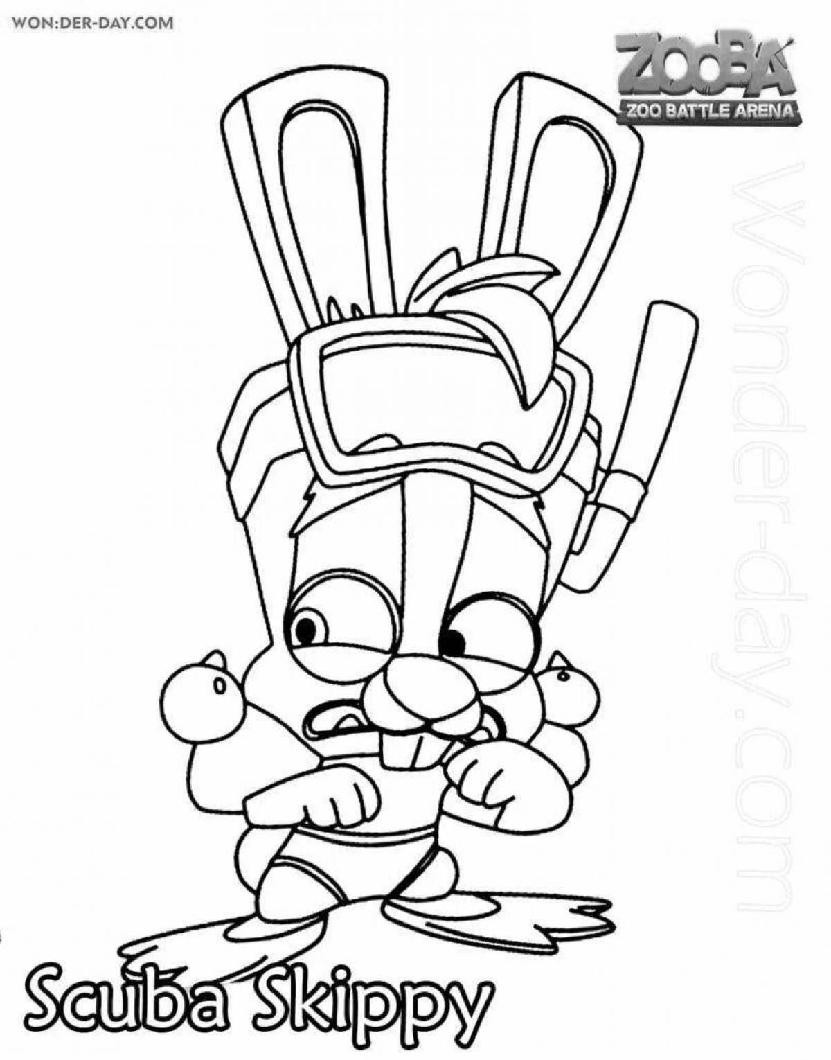Gorgeous tooth war animal coloring page