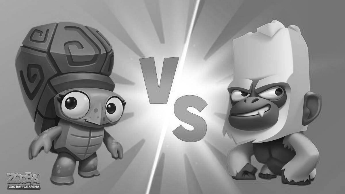 Fantastic animal tooth battle coloring book