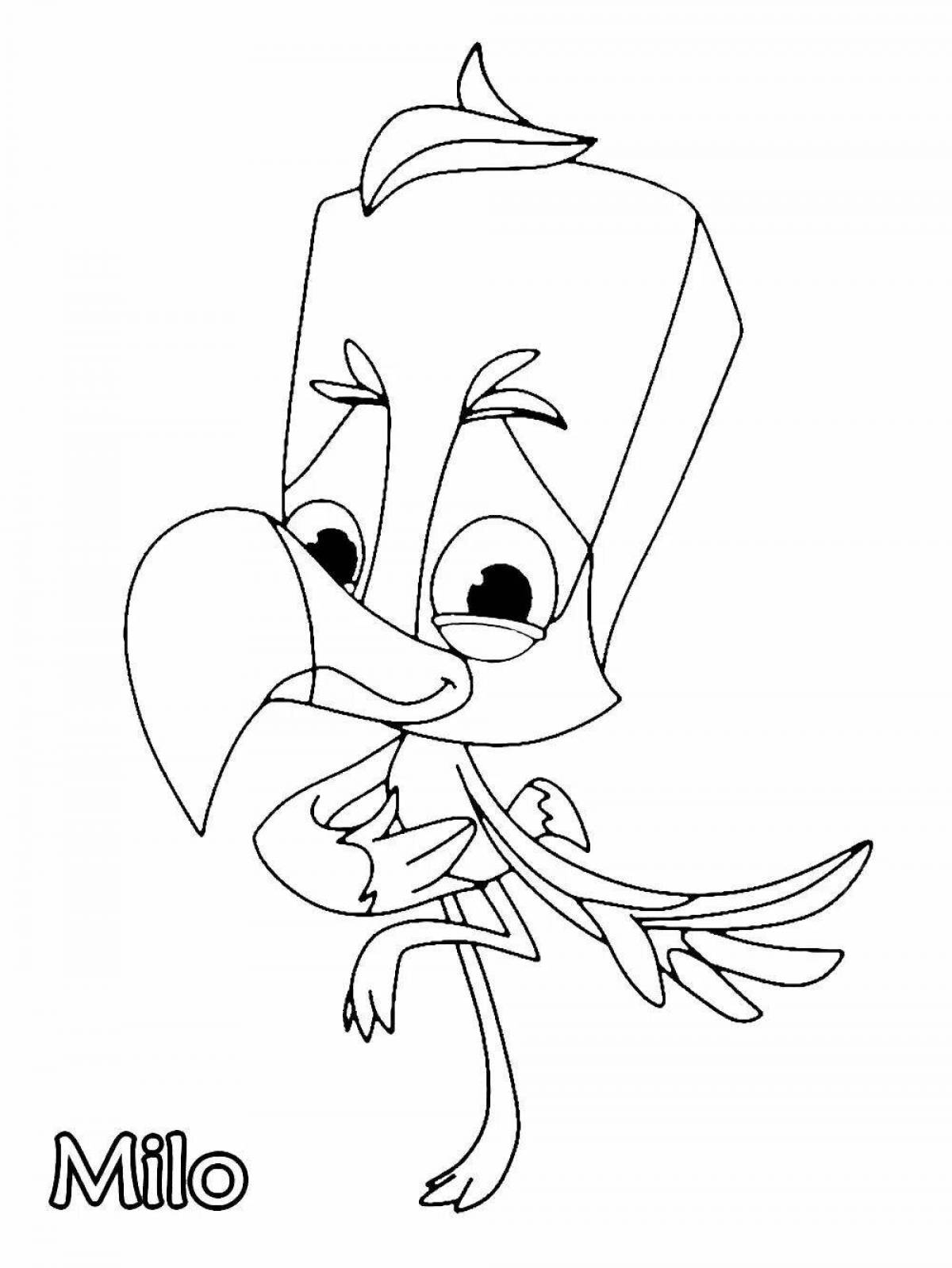 Coloring book mesmerizing toothy animal battle