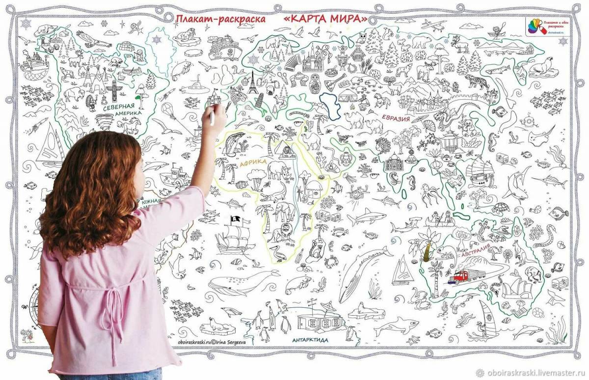 Красочная гигантская карта мира