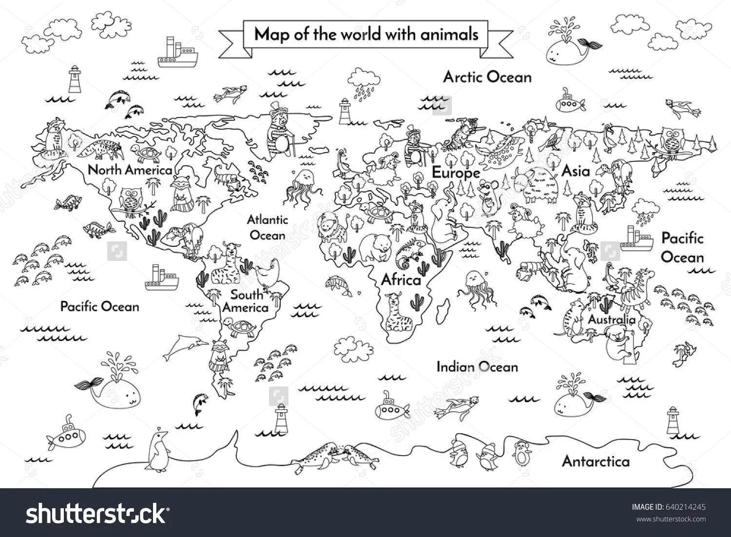 Large giant map of the world