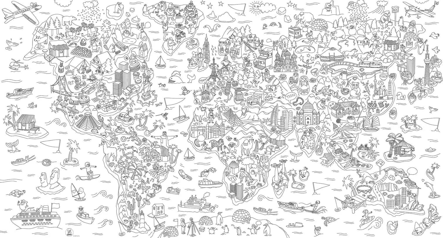 Впечатляющая гигантская карта мира