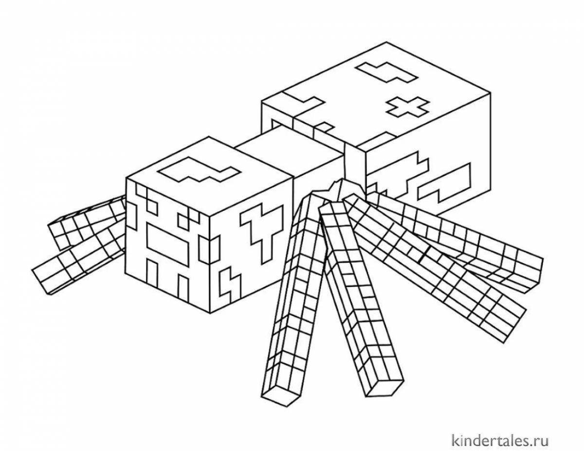 Exciting minecraft fish coloring page