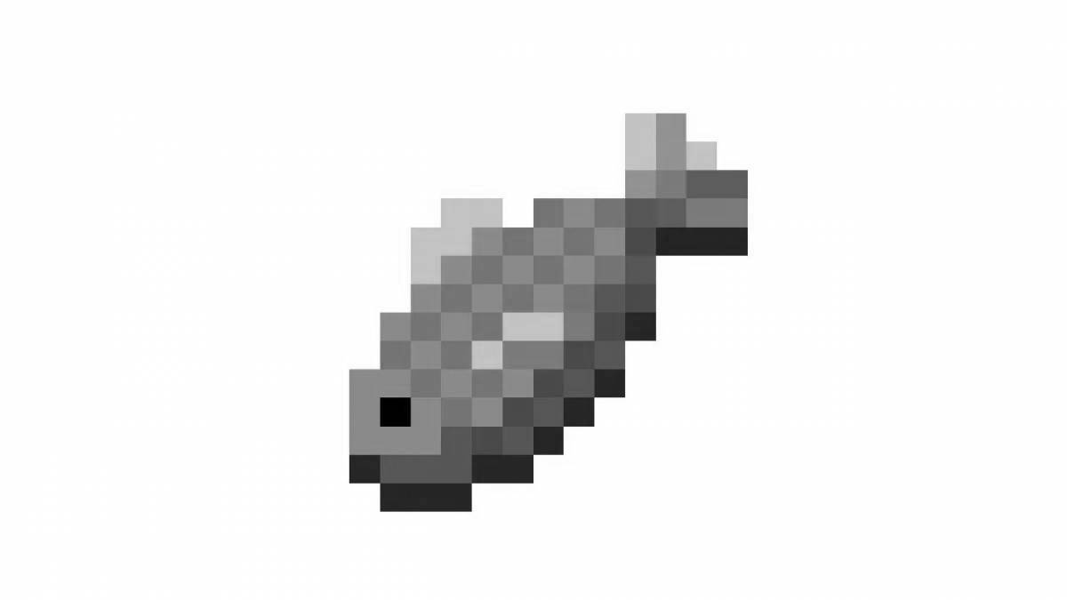 Coloring adorable fish minecraft