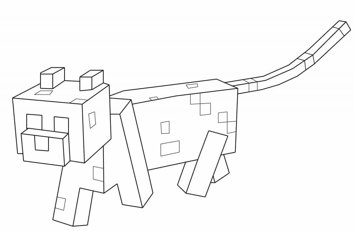 Amazing minecraft fish coloring page