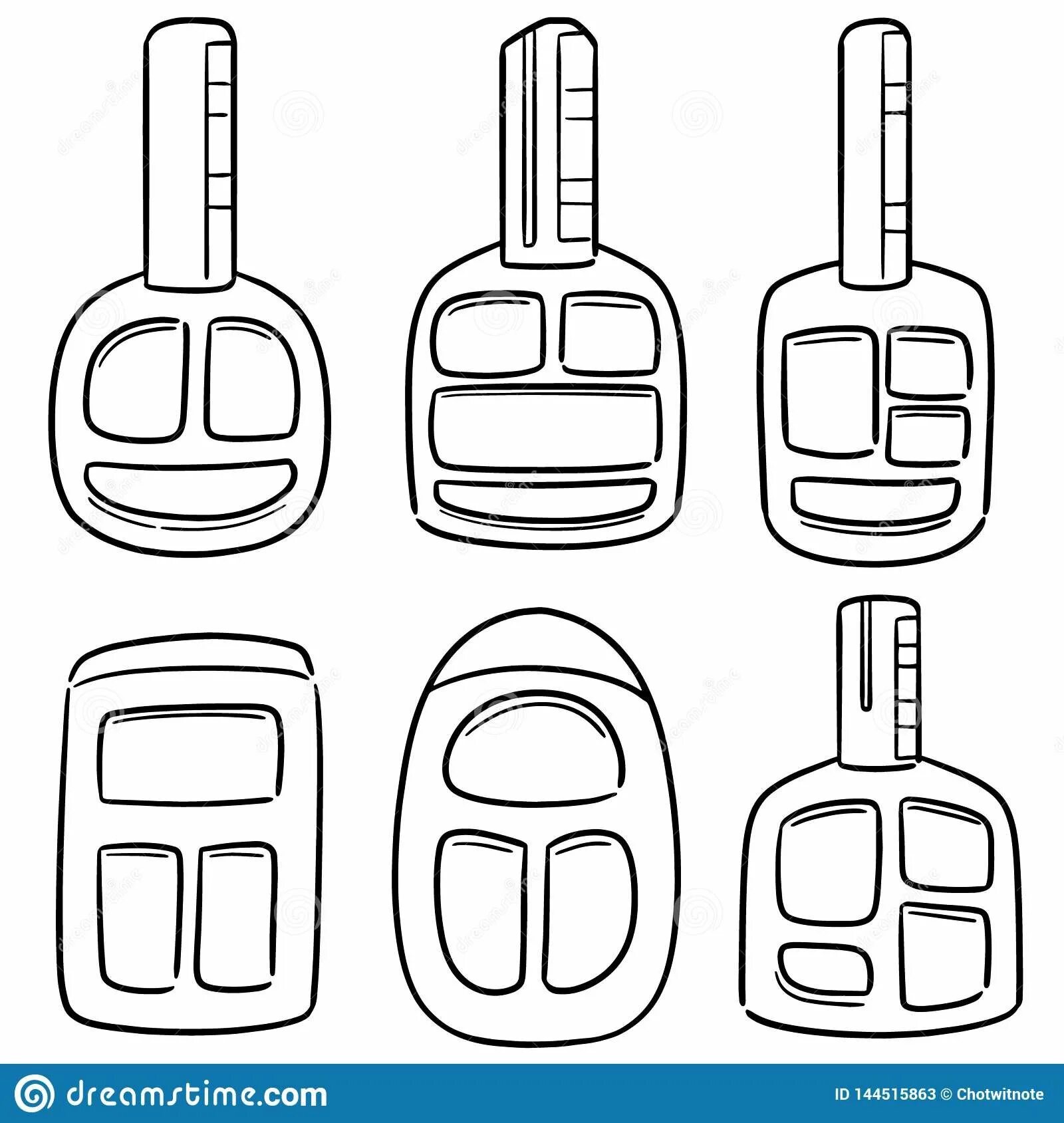 Playful car key coloring page