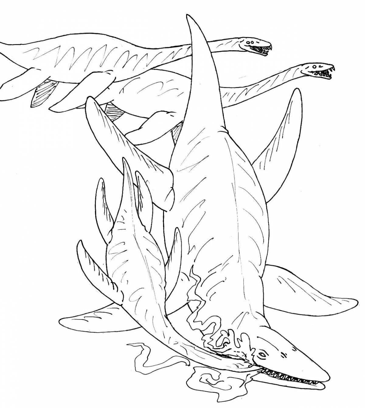 Mosasaur fun coloring book for kids