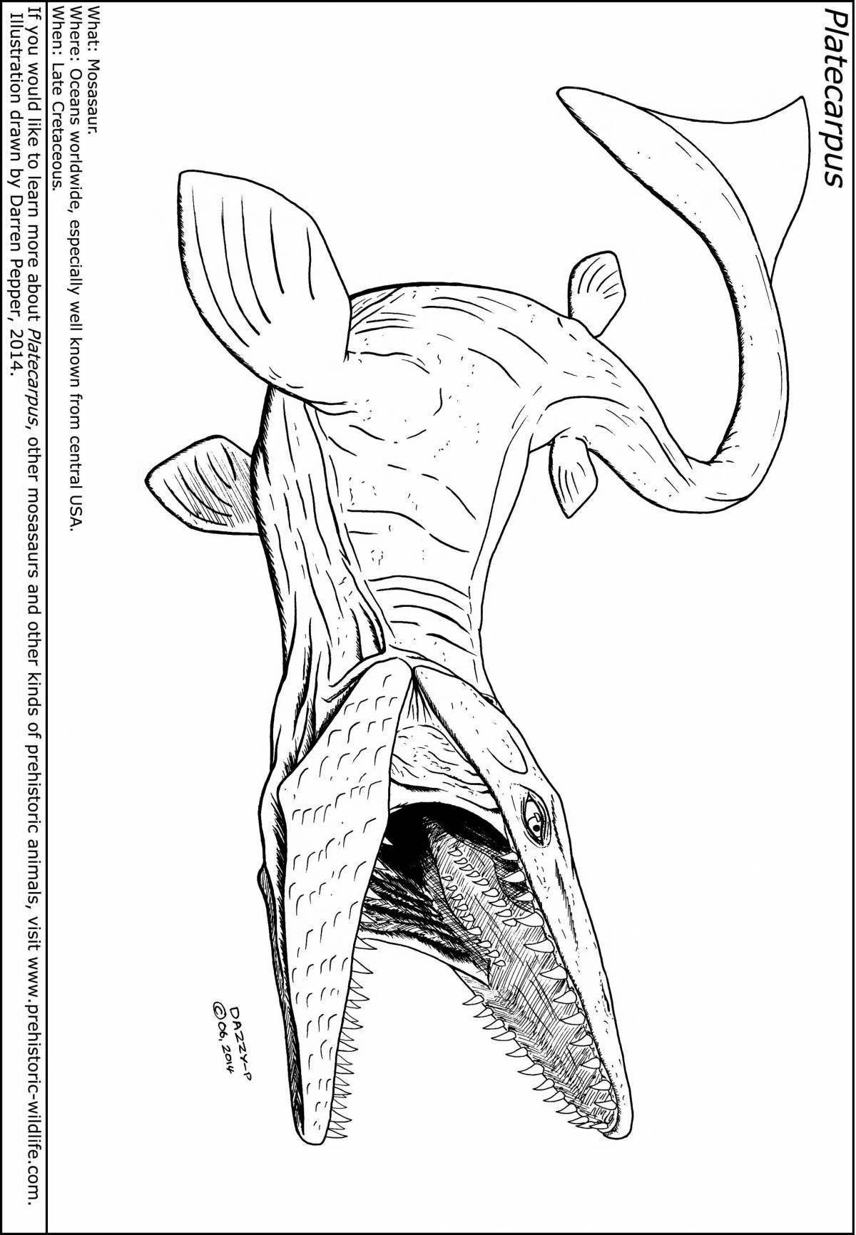 Outstanding mosasaurus coloring book for kids