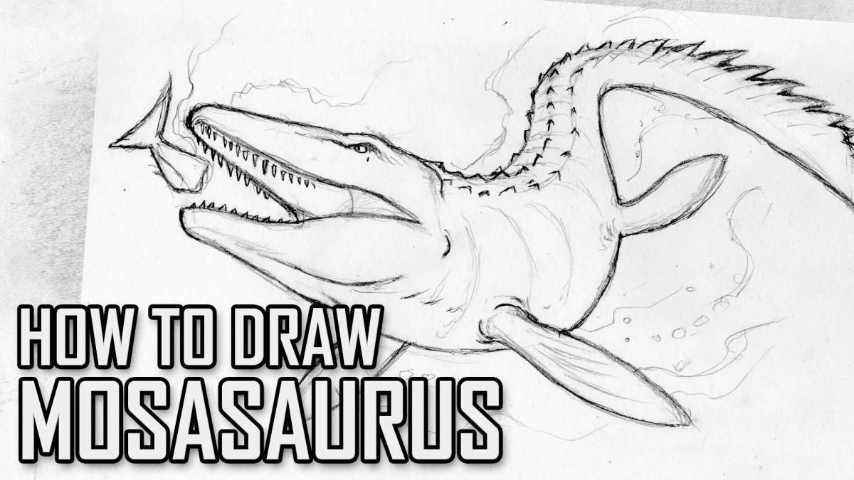 Mosasaurus coloring pages with crazy color for kids