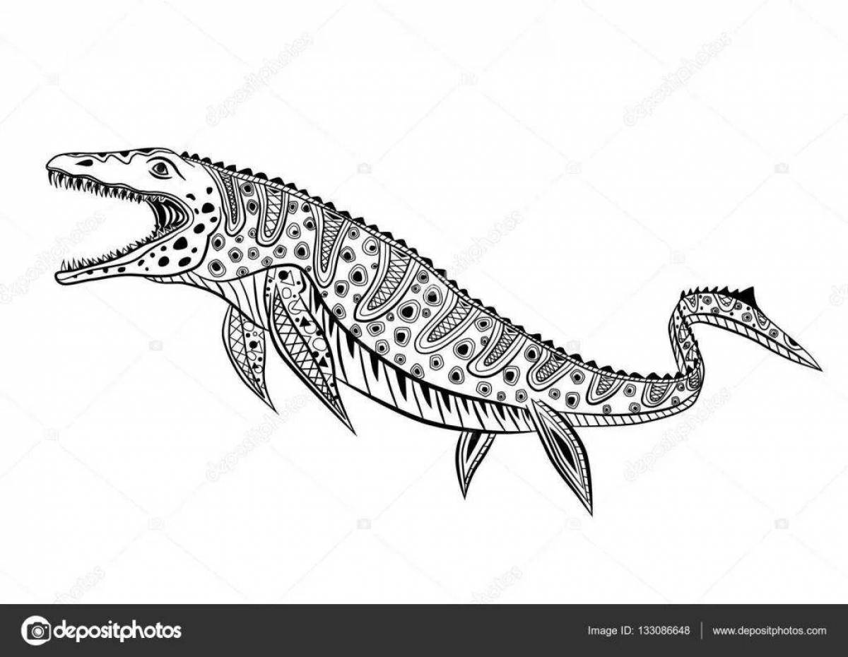 Exciting mosasaurus coloring book for kids