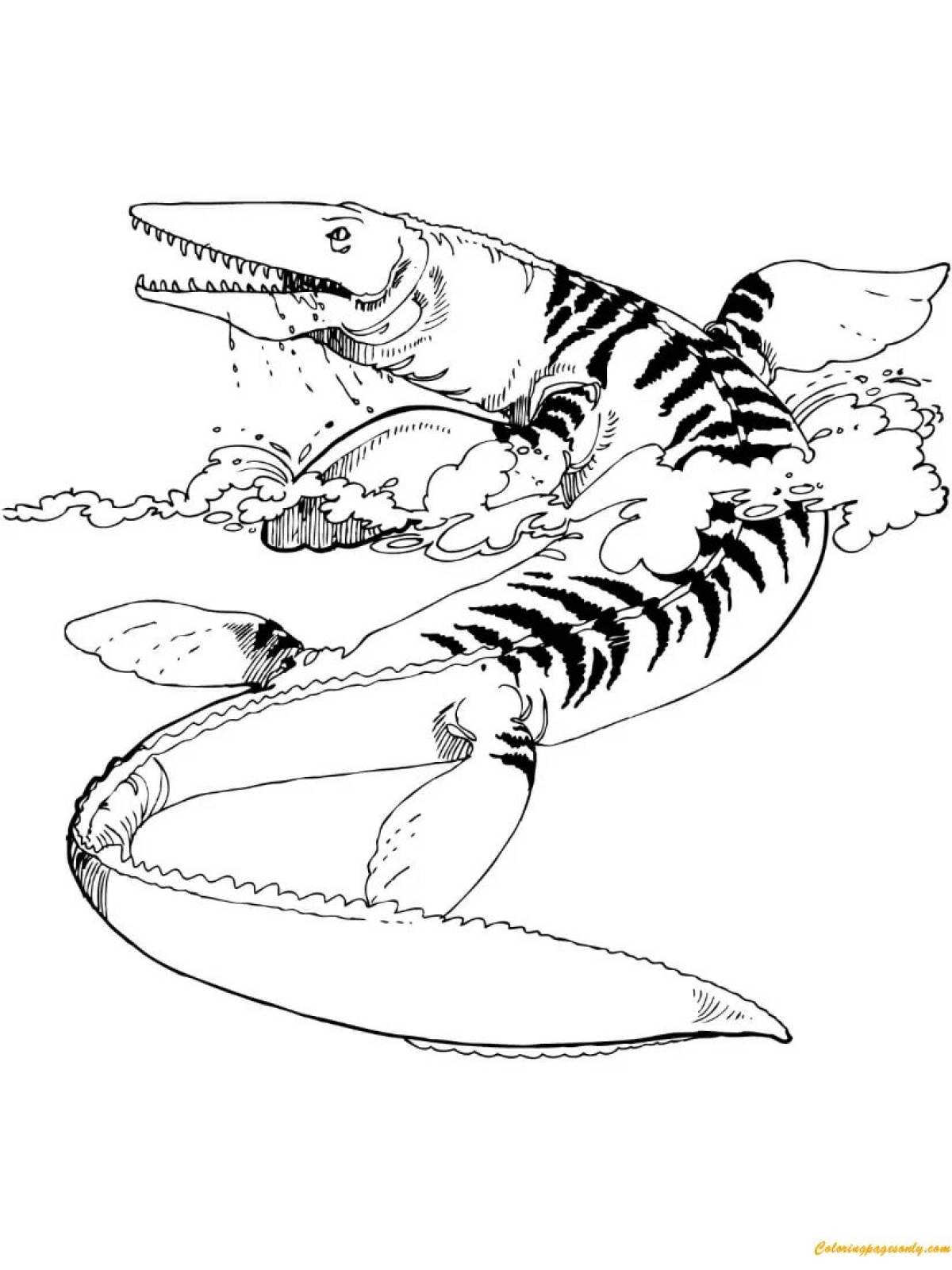 Color Incredible Mosasaurus Coloring Book for Kids