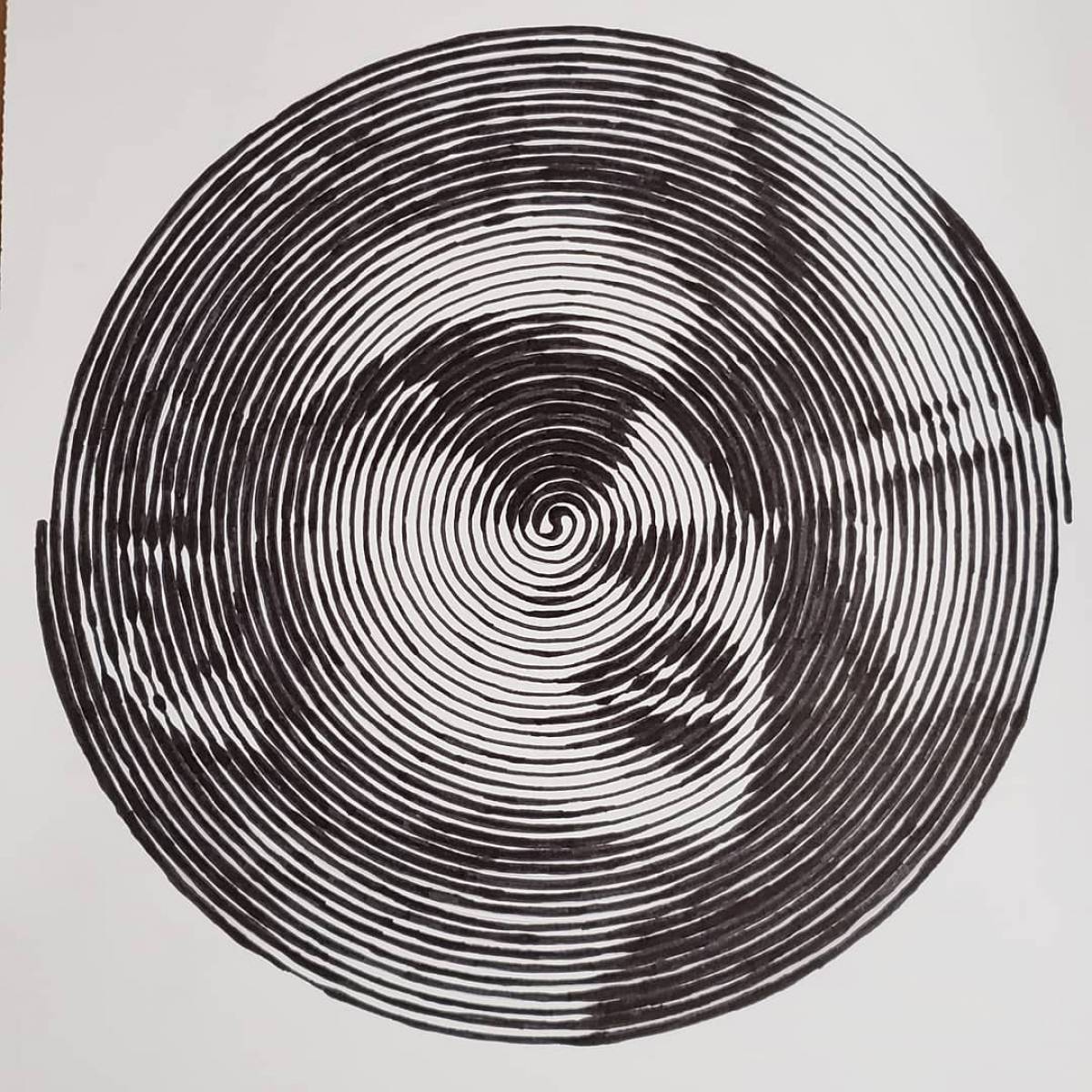 Shining spiral portrait sketch