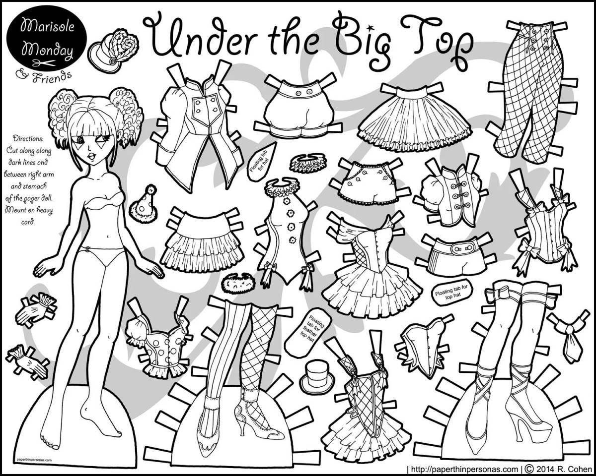Photo Colorful barbie doll coloring page