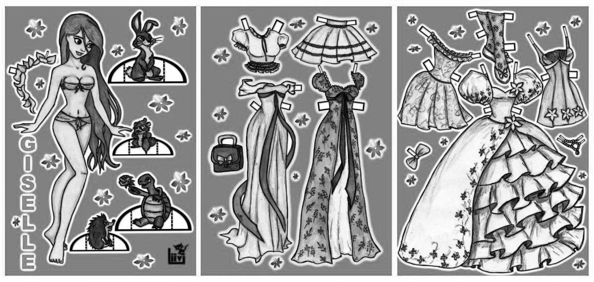 Photo Coloring playful barbie doll