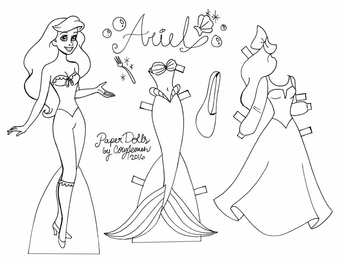 Fancy barbie doll coloring page