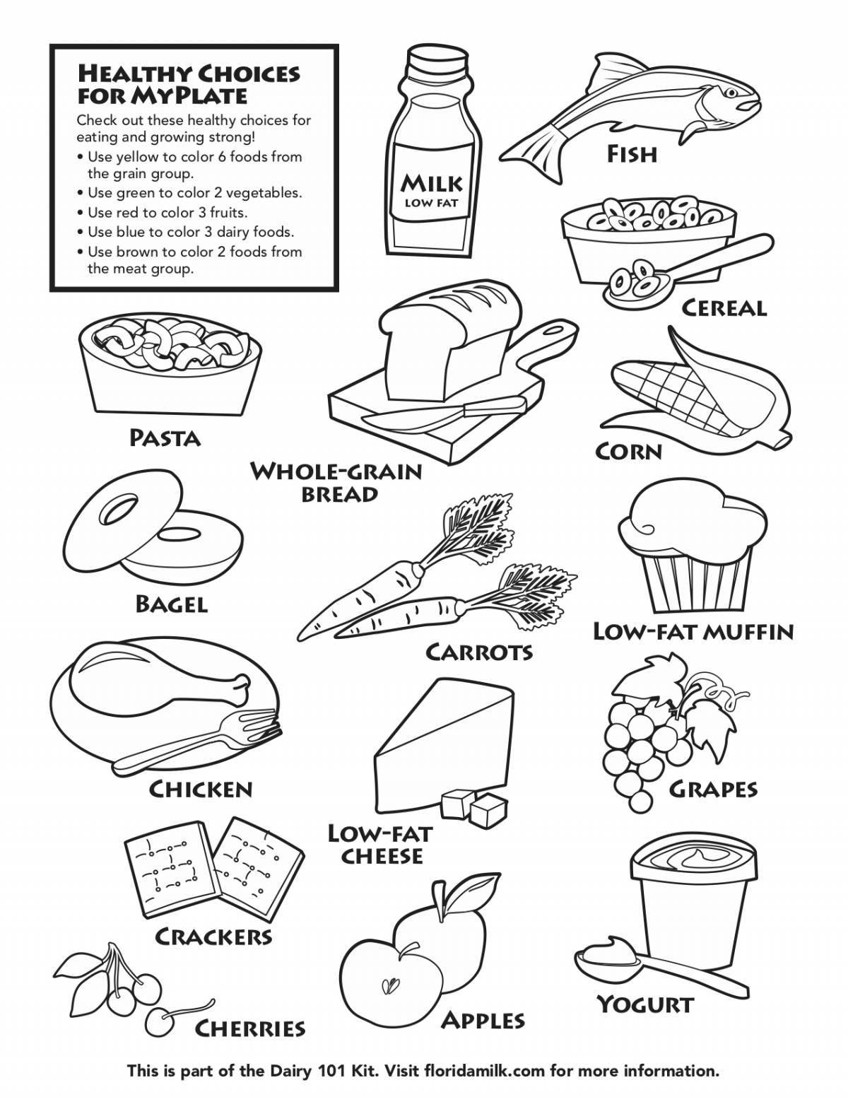 Раскраски Food на английском (38 шт.) - скачать или распечатать бесплатно  #29905