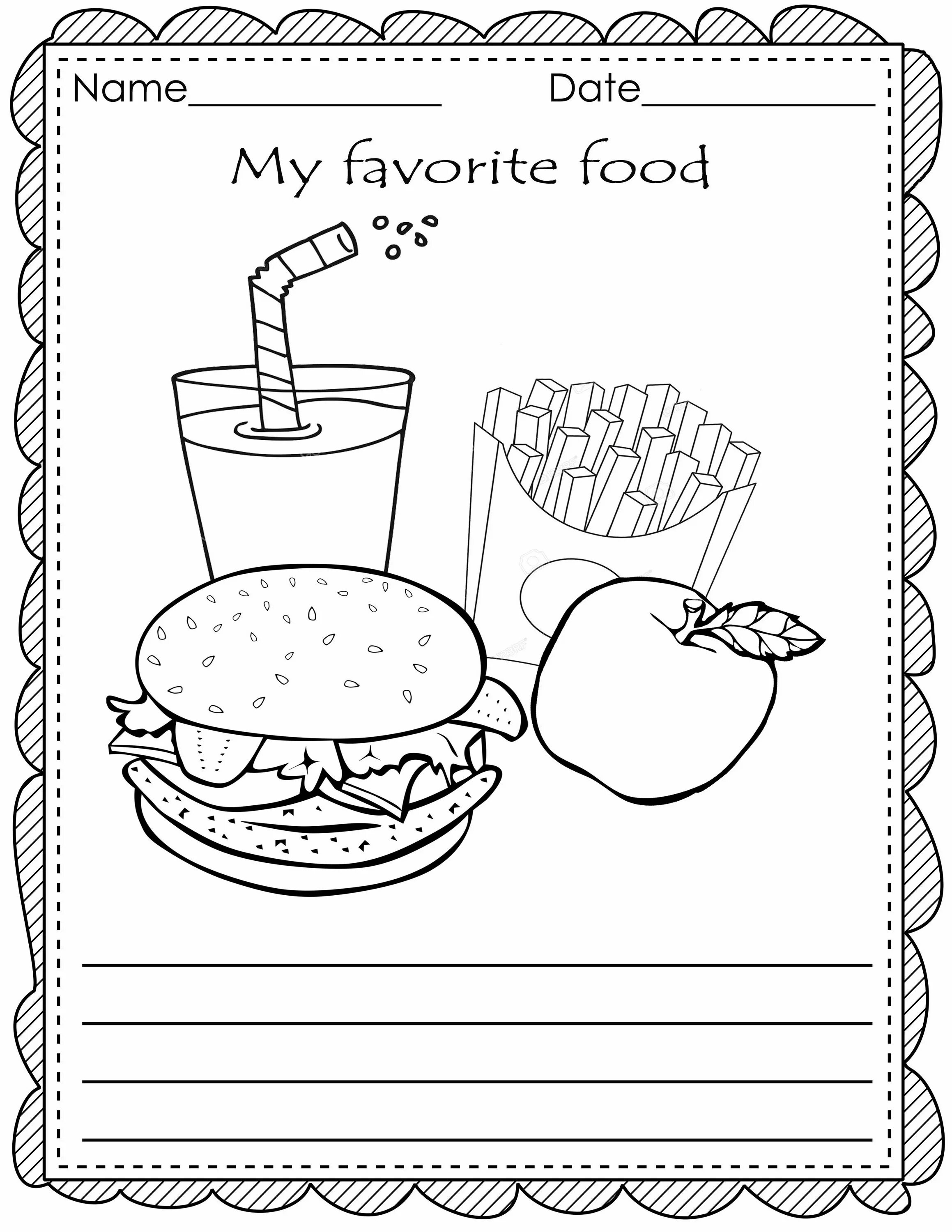 Irresistible food coloring page