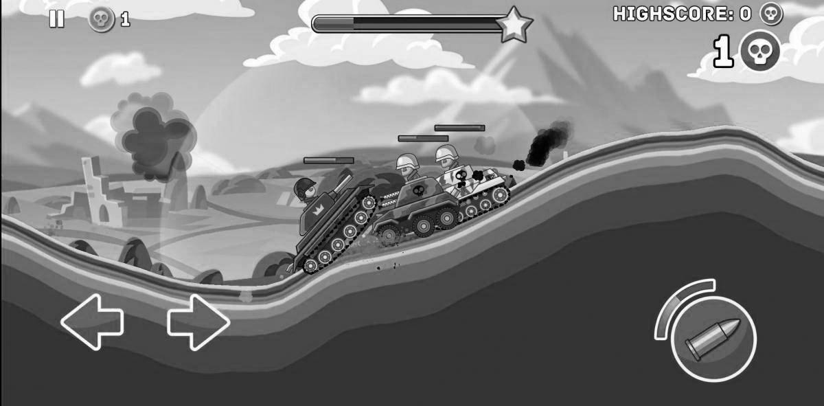 Photo Bright steel hills coloring book