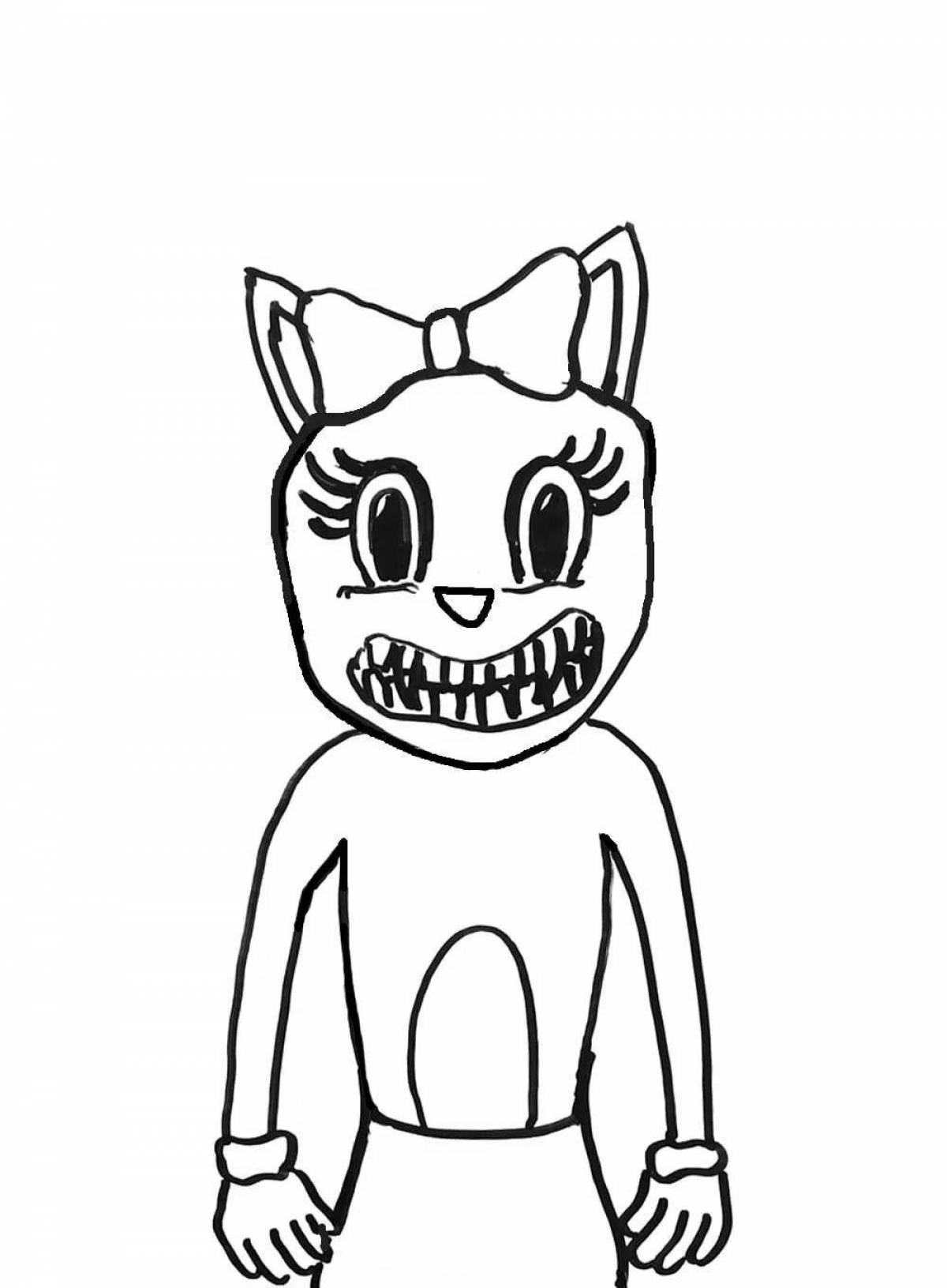 Cute cartoon cat coloring page