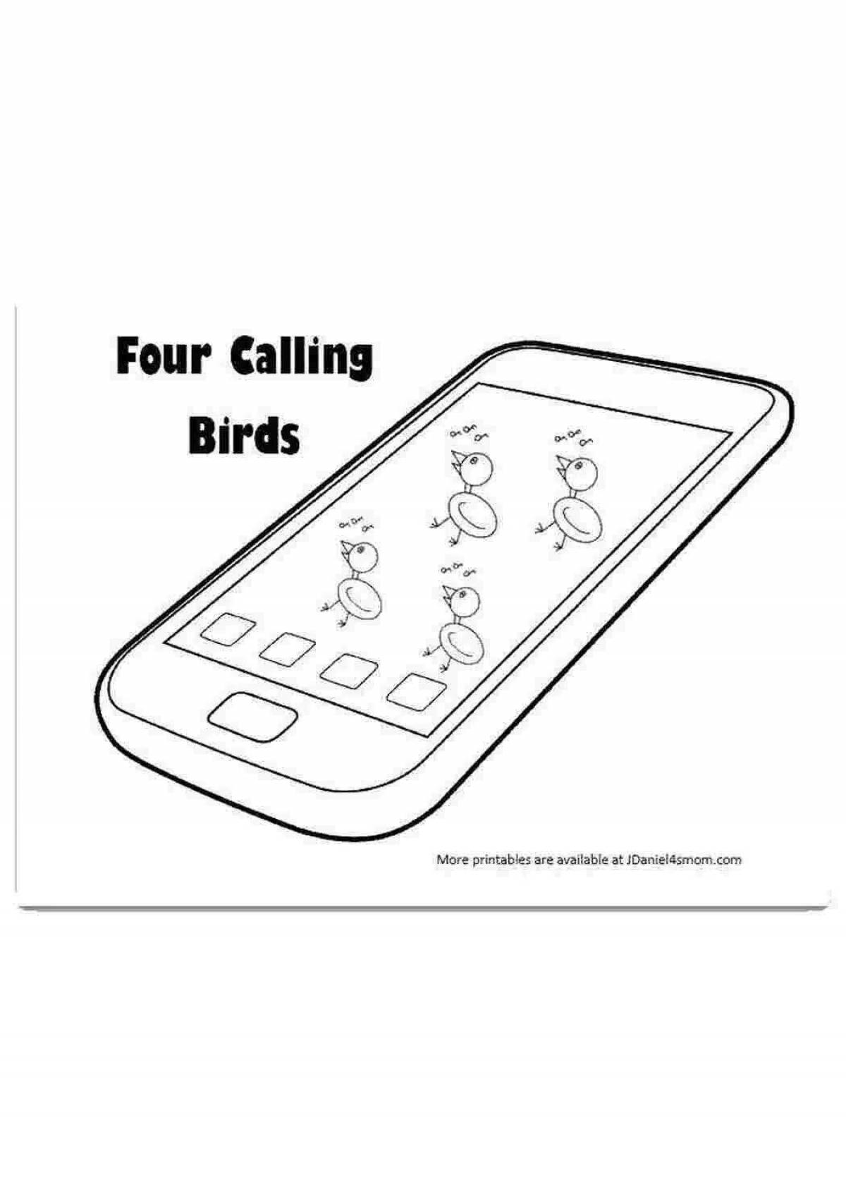 Fun paper phone coloring