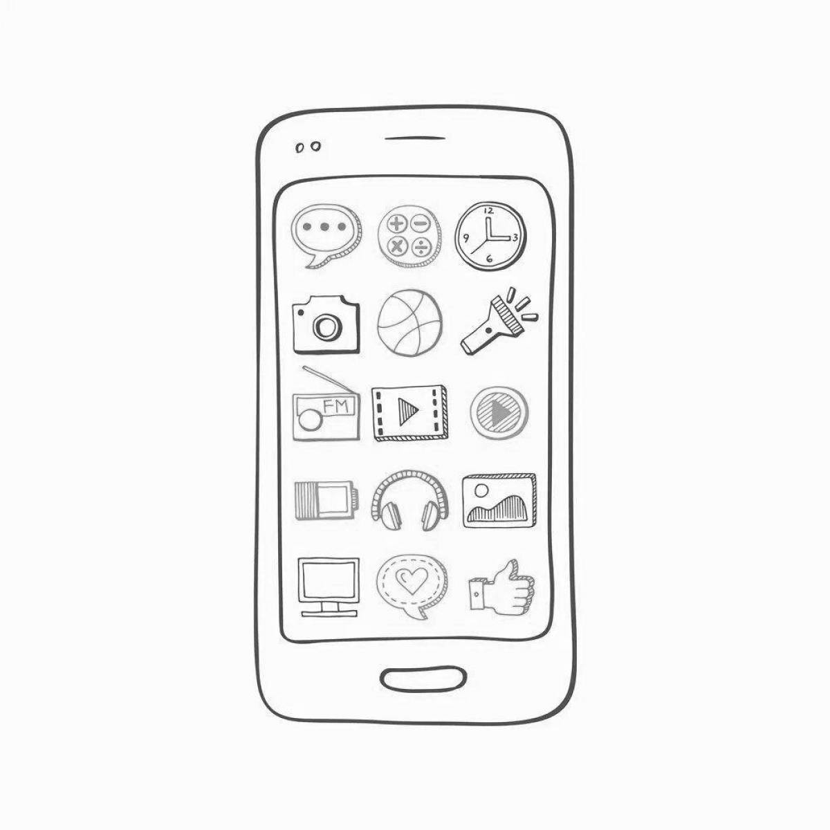 Innovative paper phone coloring page