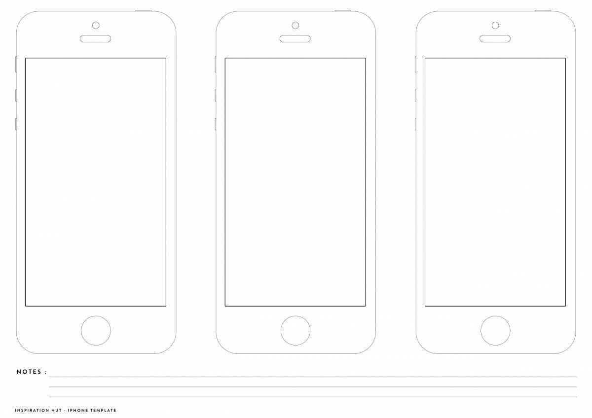 Color Explosive Paper Phone Coloring Page