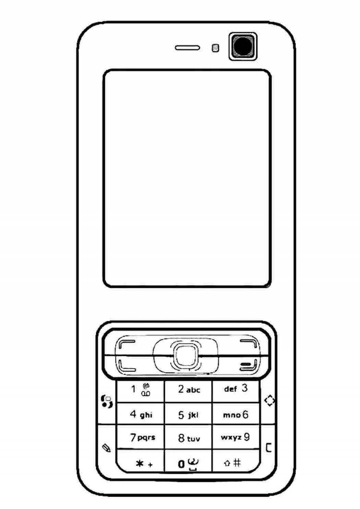 Color live paper phone coloring page