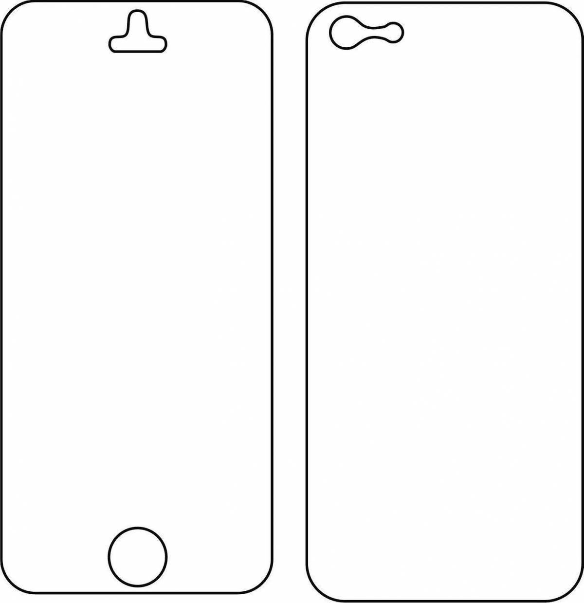 Color-brilliant paper phone coloring page