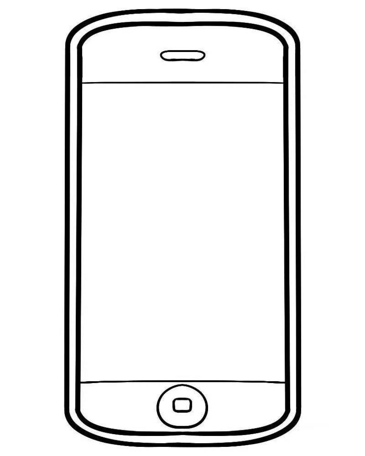 Color-magic paper phone coloring page