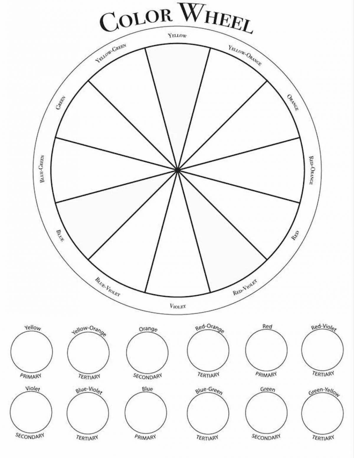Itten's incredible coloring of the color wheel