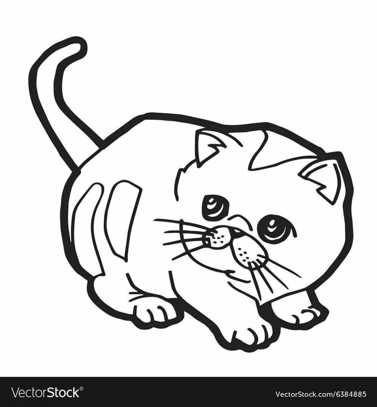 Coloring page adorable scottish fold kittens