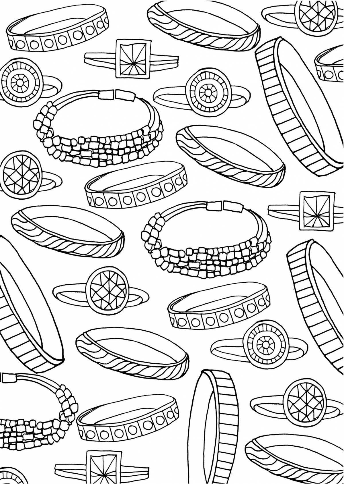 Coloring page magic rings for girls