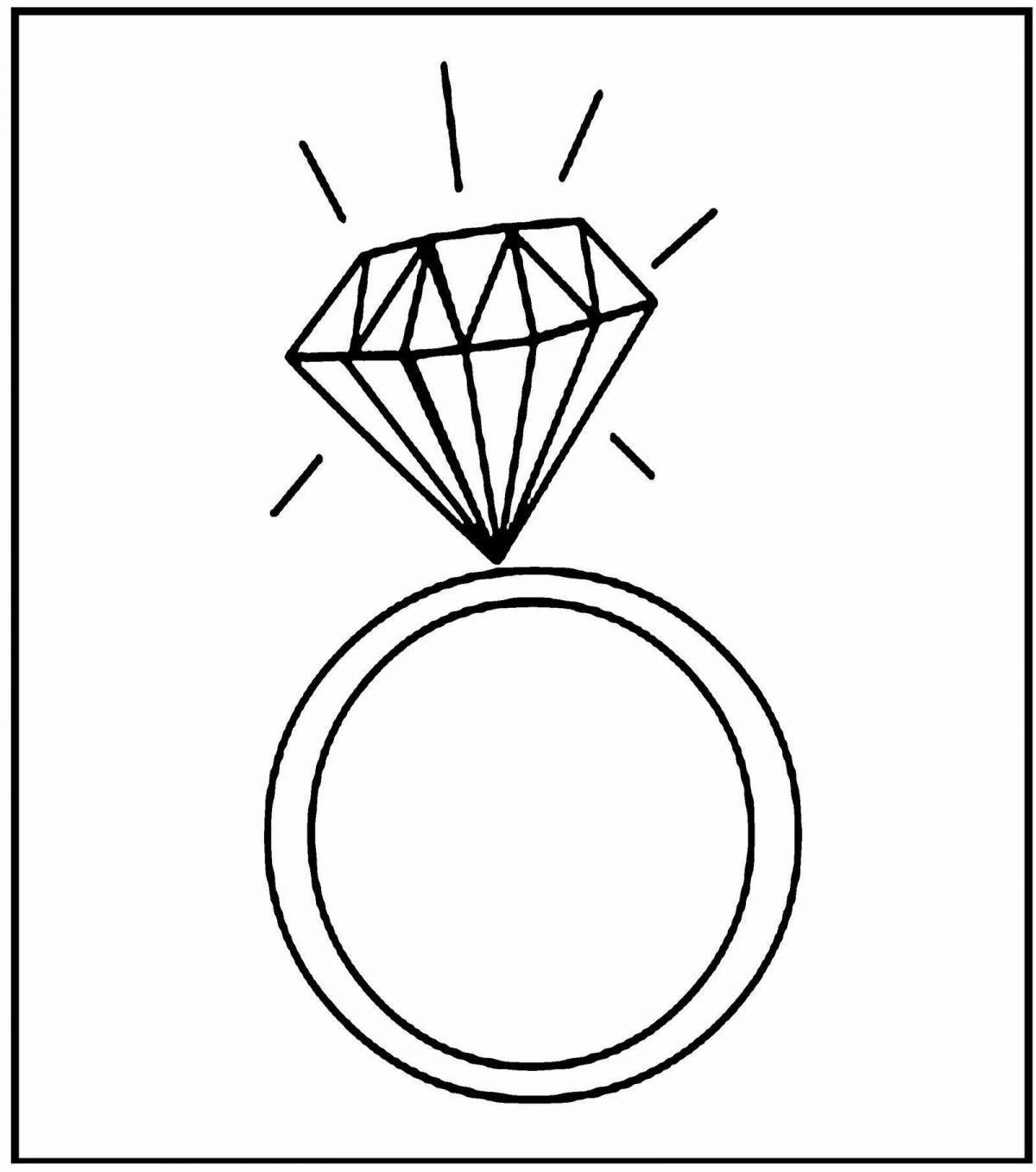 Glitter ring coloring book for girls