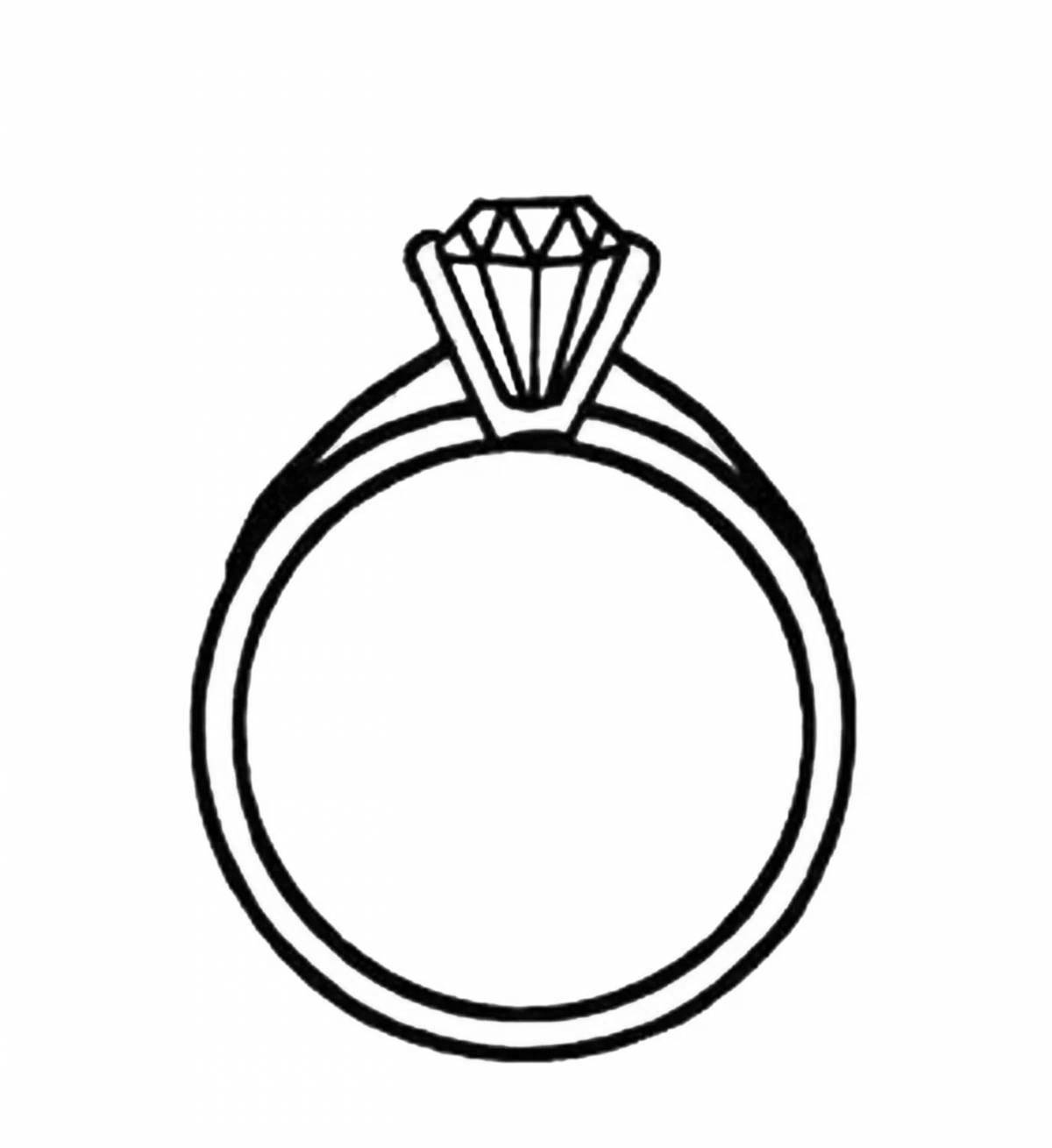 Coloring page fancy rings for girls