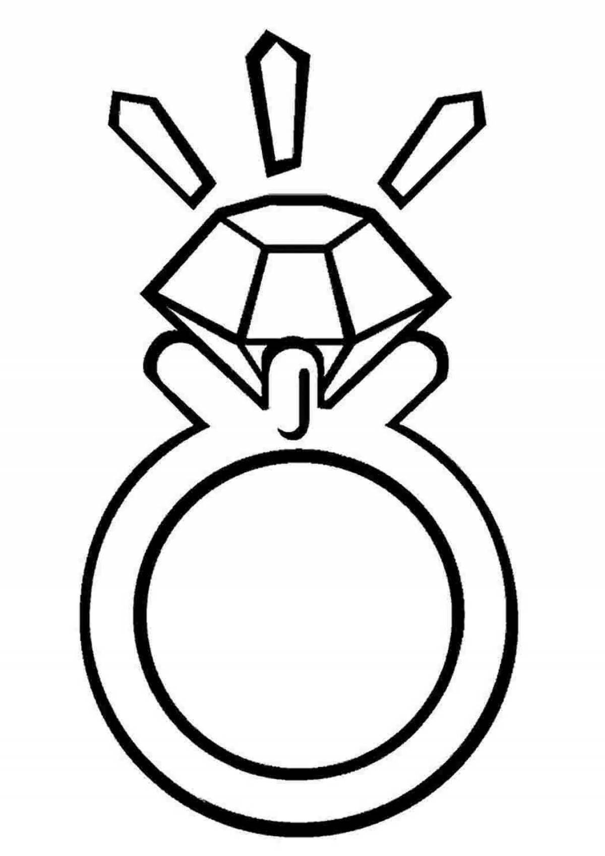 Coloring page charming rings for girls