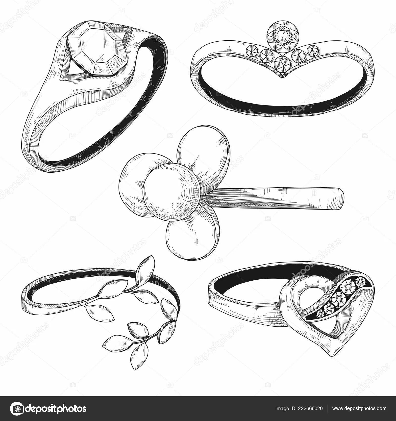 Cute ring coloring for girls