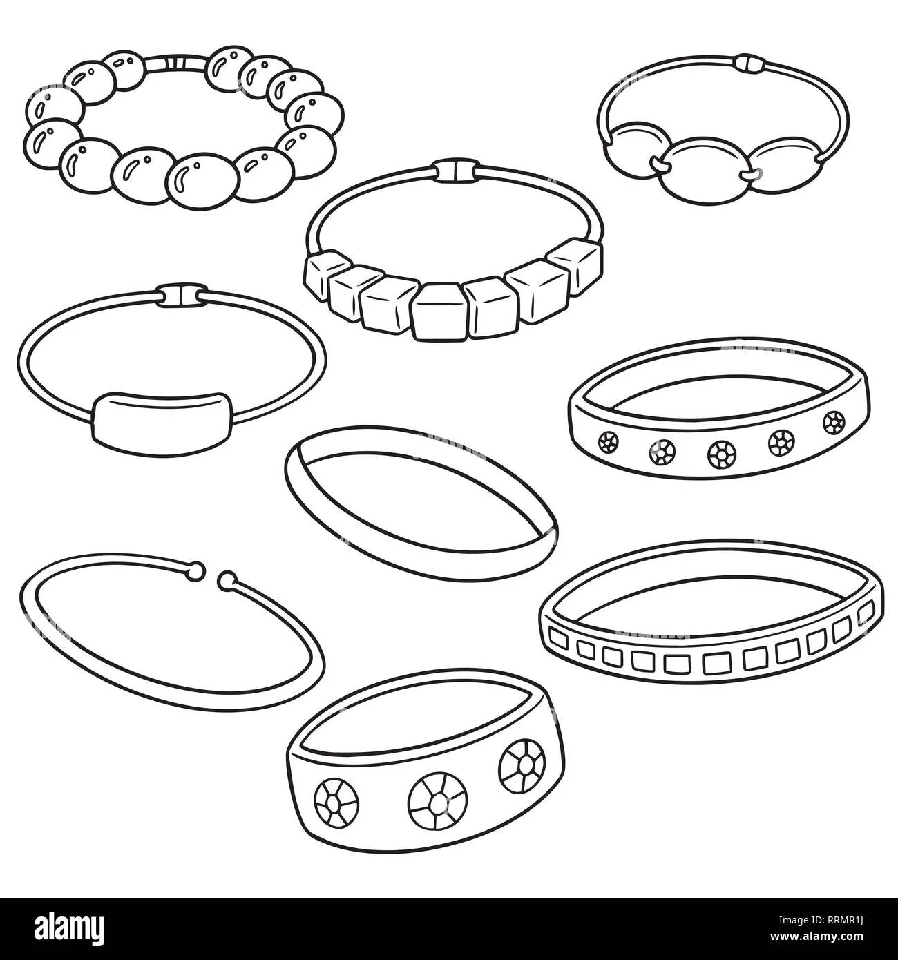 Coloring page stylish rings for girls