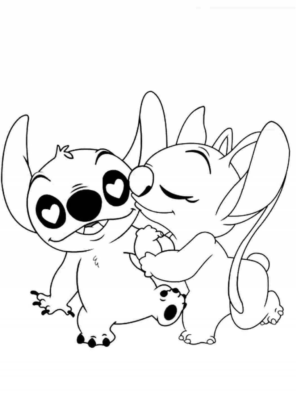 Violent coloring line with hearts