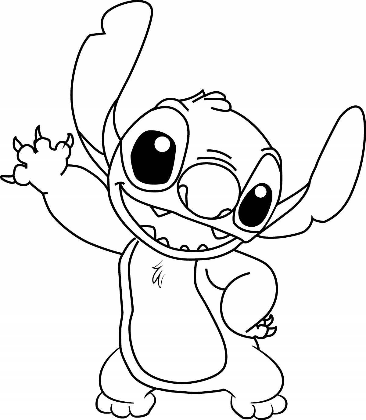 Colorful coloring stitch with hearts