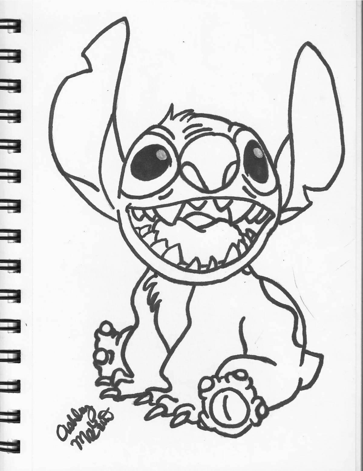 Holiday coloring stitch with hearts