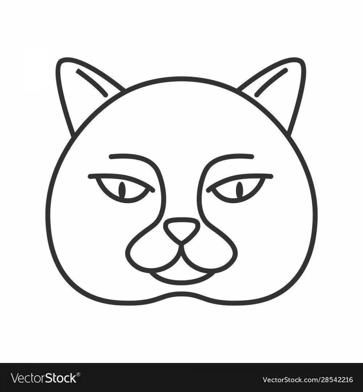 Coloring page graceful british shorthair cat