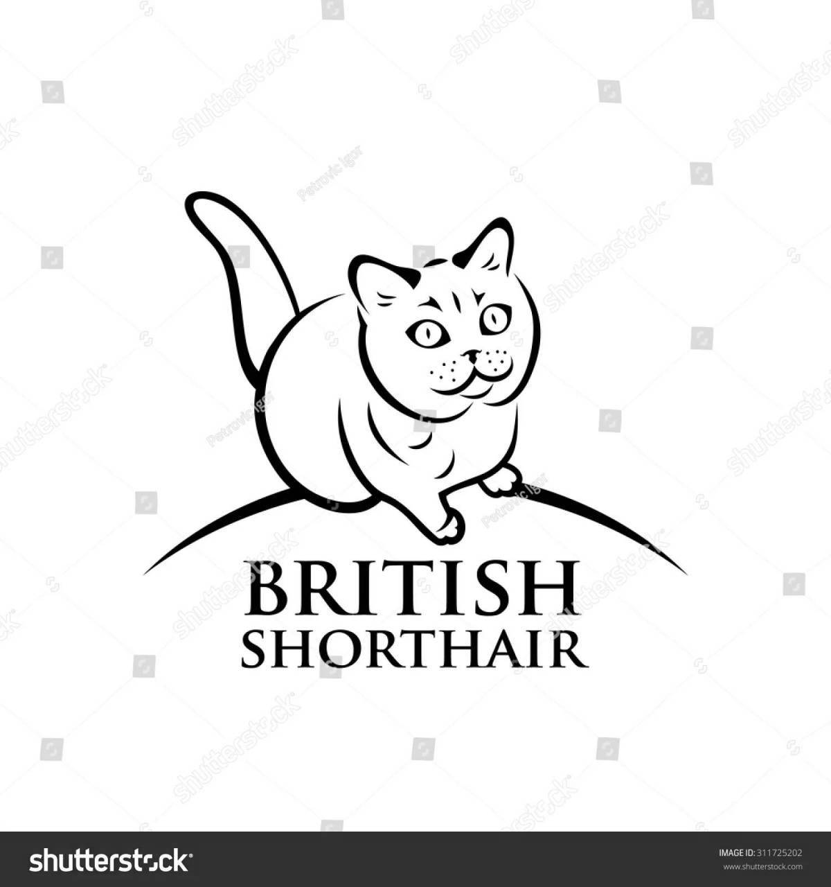Coloring page happy british shorthair cat